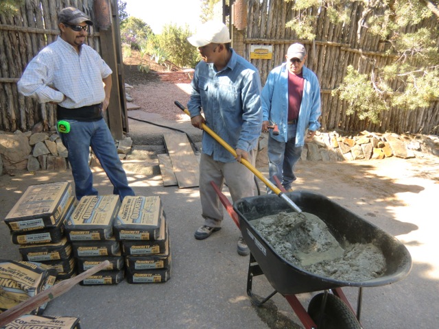 Start mixing many bags of concrete